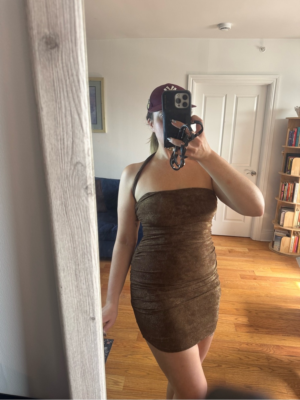 Privy Strapless Brown Bodycon Dress large